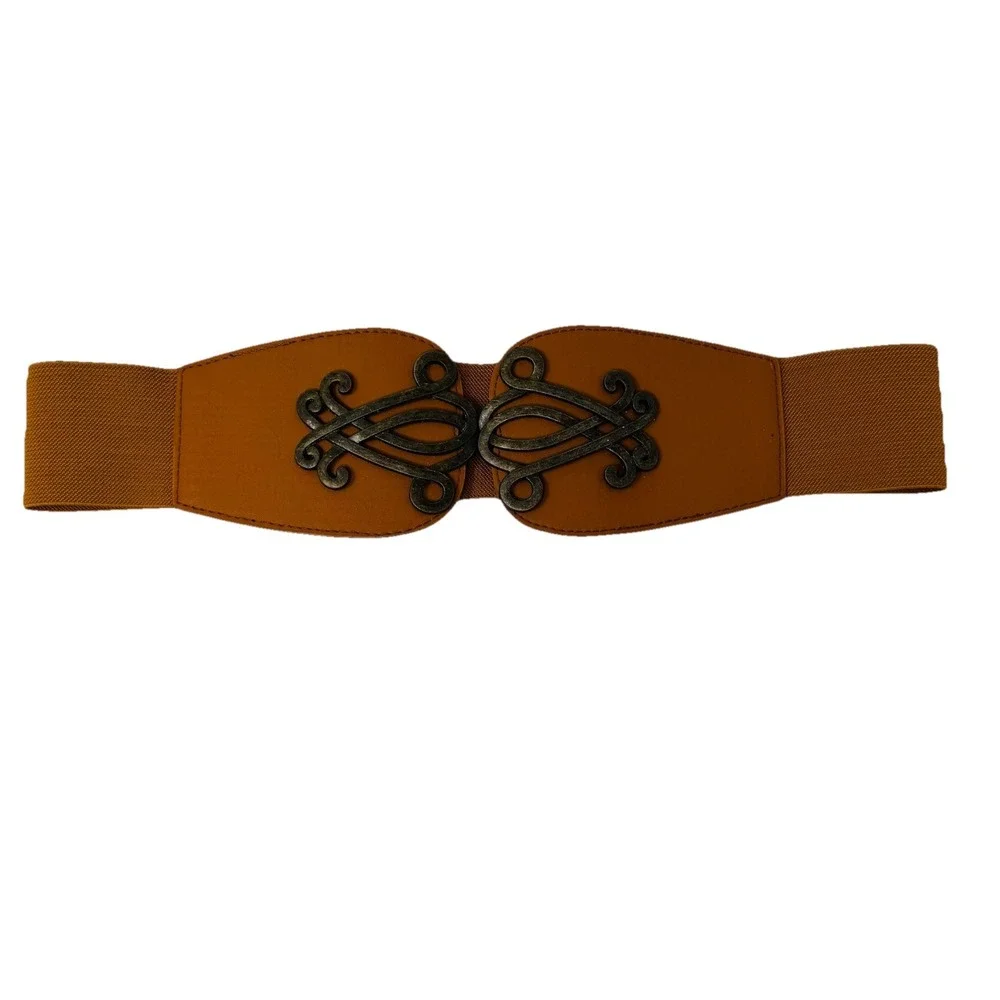Stretchy Belt Brown Metal Detail Women's Size ML 30